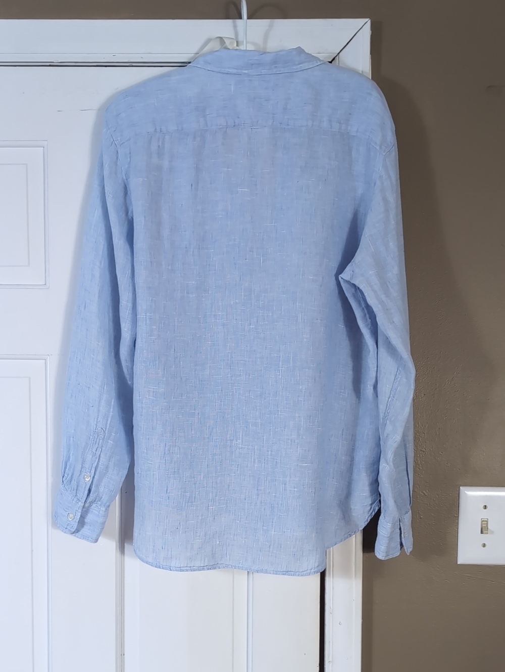 Frank & Eileen $258 Blue Woven Linen Shirt Large - Picture 2 of 5